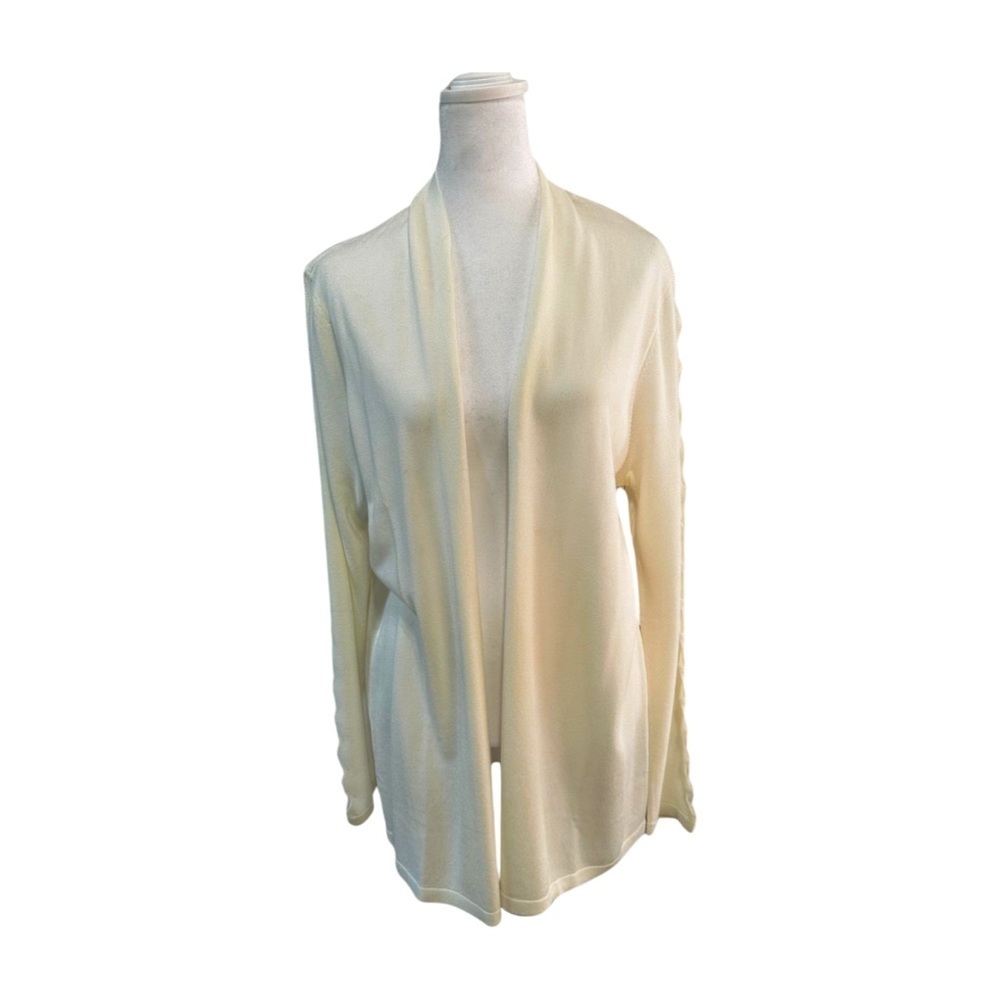 NWT Vince Camuto Light Weight Cut-Out Sleeve Cardigan in White - Picture 5 of 15
